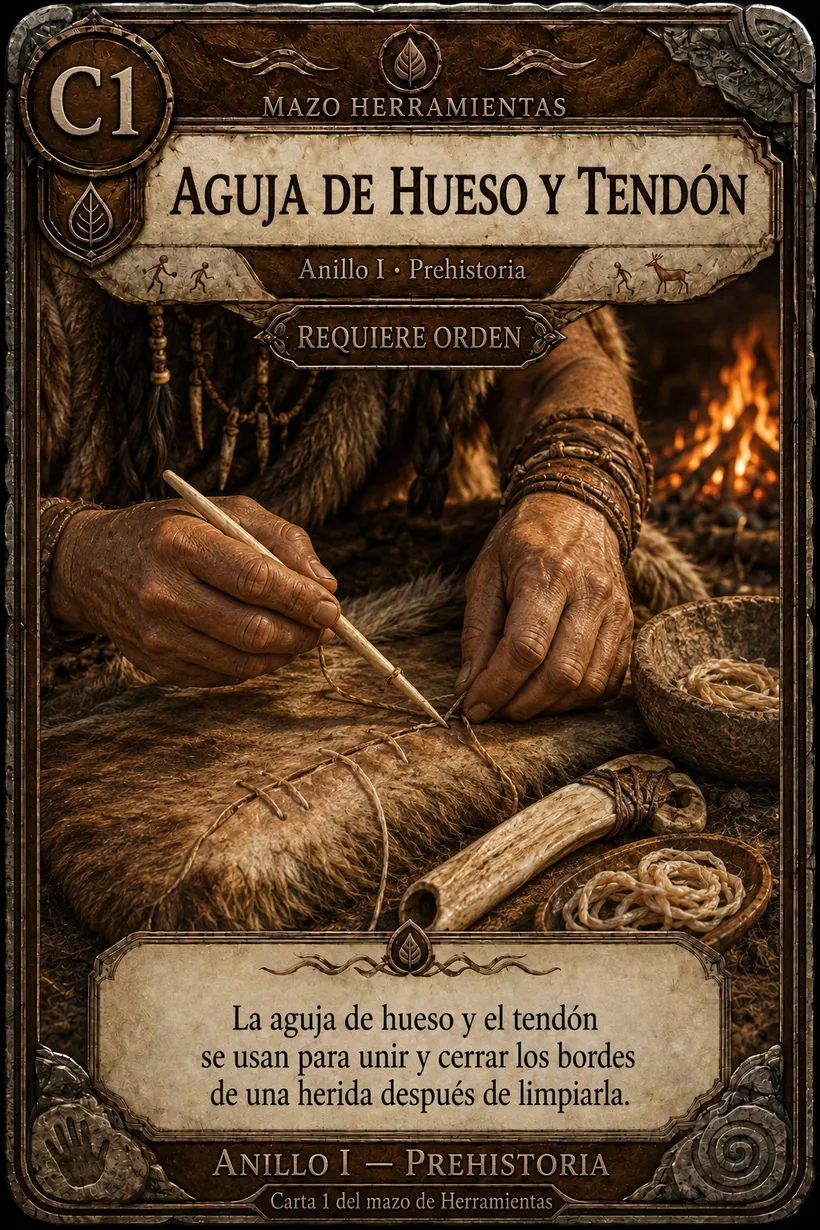 Aguja de Hueso y Tendón