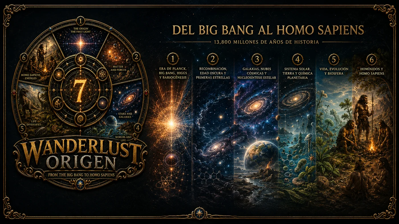 Wanderlust Origen — Del Big Bang al Homo Sapiens